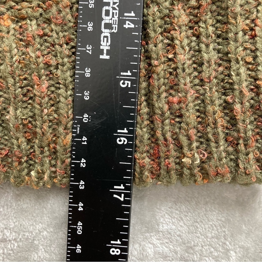 Jolt Green Orange Fall Crop Knitted Woven Pullover Sweater Size Small - Picture 9 of 9